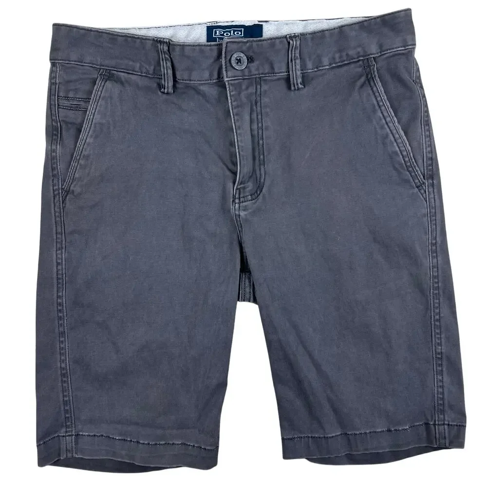 Polo by Ralph Lauren shorts men’s 31 inseam 9” Heather Gray worn look flat front